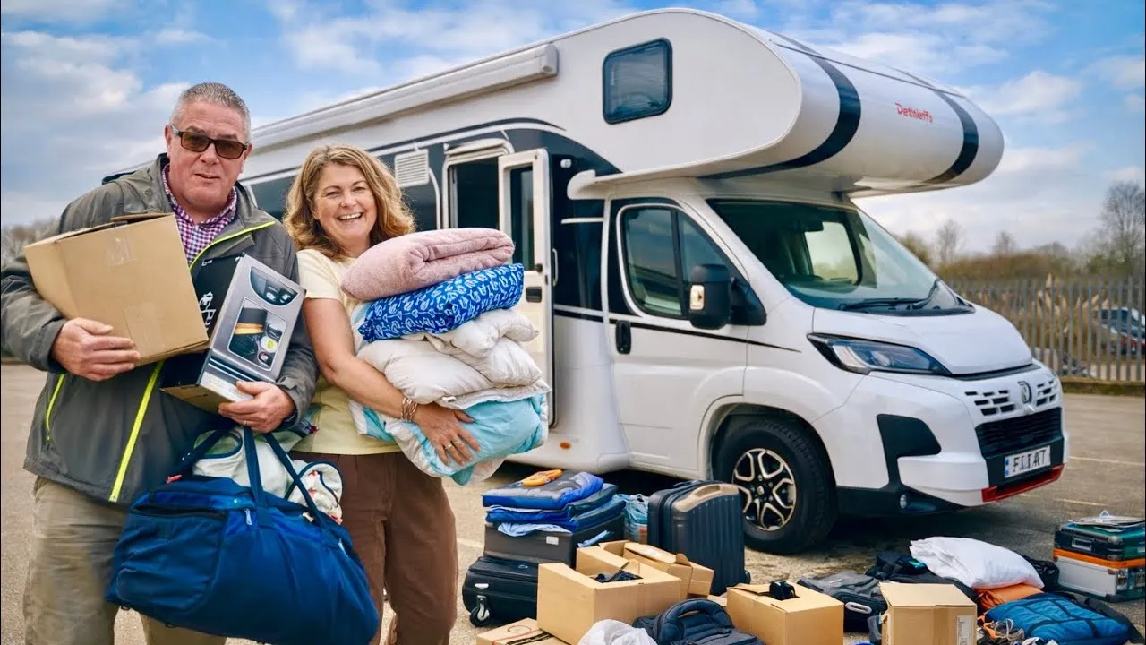 Getting the van ready for our first Road Trip